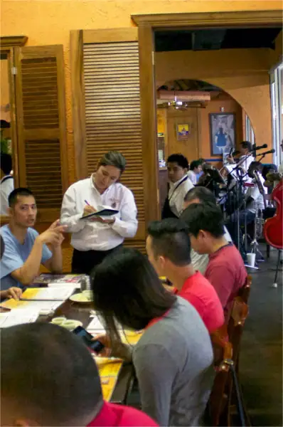 Inside Mi Pueblito with live music